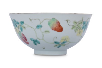Lot 638 - A CHINESE FAMILLE ROSE 'BITTER MELON' BOWL.