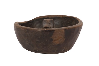 Lot 66 - AN ANCIENT CHINESE PERIOD CARVED WOODEN 'BUFFALO' BOWL