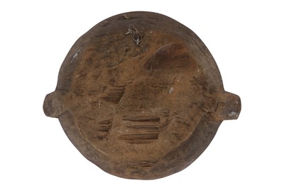 Lot 67 - AN ANCIENT CHINESE PERIOD CARVED WOODEN 'BUFFALO' BOWL