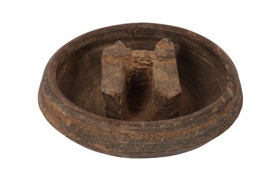 Lot 68 - AN ANCIENT CHINESE PERIOD CARVED WOODEN 'BUFFALO' BOWL
