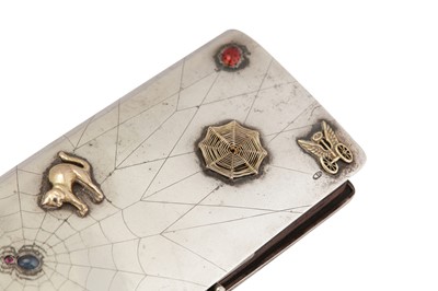 Lot 282 - A Nicholas II Russian 84 zolotnik (875 standard) silver gold, enamel and gem set purse, Moscow 1898-1908 by Pavel Mikhailovich Volkov (est. 1868)