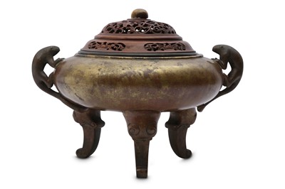 Lot 337 - A CHINESE BRONZE 'SQUIRREL' INCENSE BURNER.