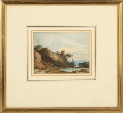 Lot 375 - John Varley OWS (1778-1842), castle on a hill...