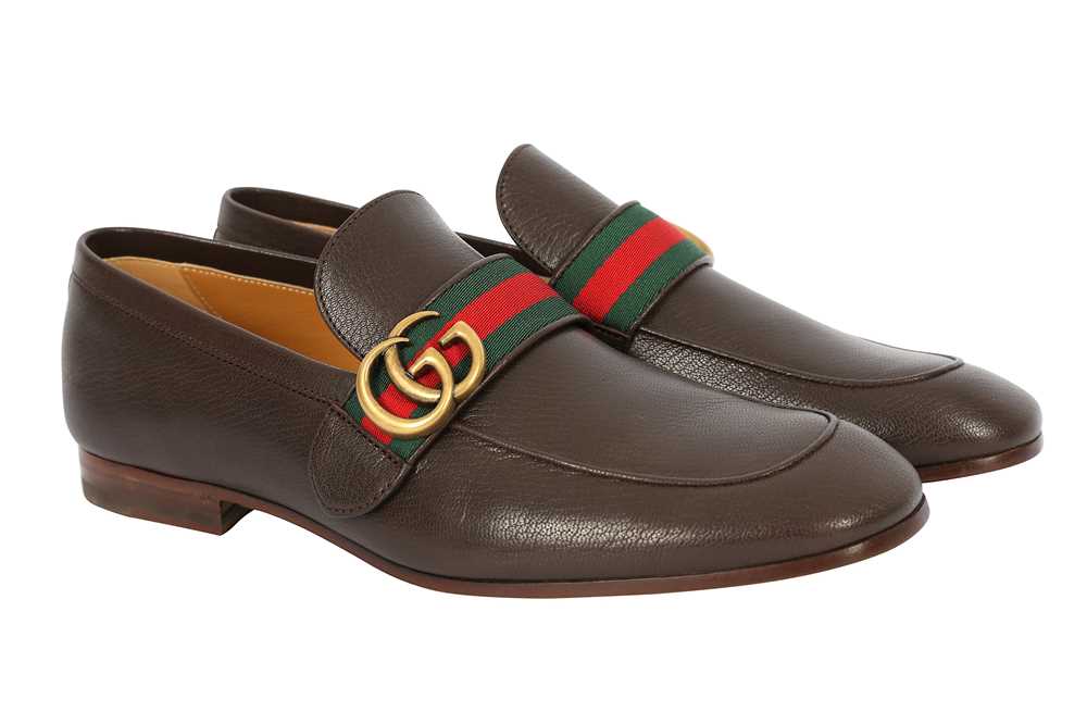 Lot 217 - Gucci Brown Donnie Snaffle Loafers - Size 41