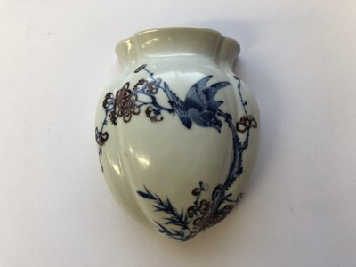 Lot 577 - A CHINESE BLUE AND WHITE AND UNDERGLAZE RED WALL VASE.
