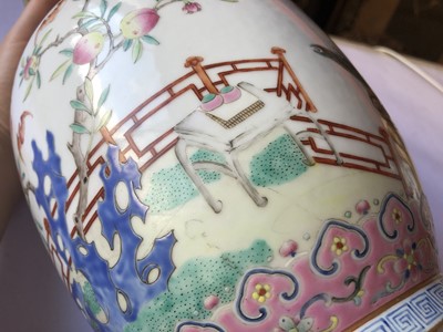 Lot 572 - A CHINESE FAMILLE ROSE 'PRECIOUS OBJECTS' VASE.