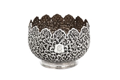 Lot 114 - A late 19th century Anglo – Indian unmarked silver bowl, Lucknow circa 1900