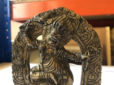 Lot 760 - A TIBETAN BRONZE FIGURE OF DORJE DROLÖ.