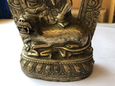 Lot 760 - A TIBETAN BRONZE FIGURE OF DORJE DROLÖ.