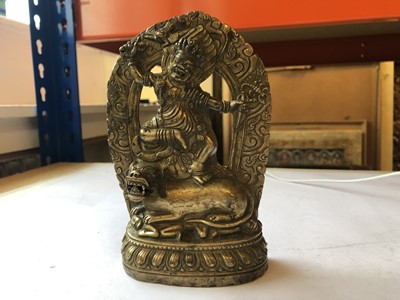 Lot 760 - A TIBETAN BRONZE FIGURE OF DORJE DROLÖ.