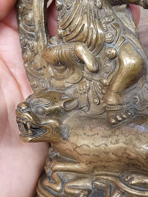 Lot 760 - A TIBETAN BRONZE FIGURE OF DORJE DROLÖ.