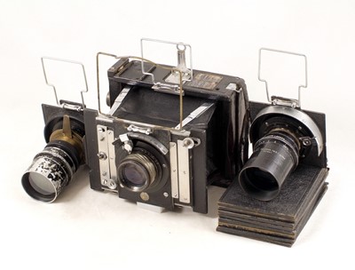 Lot 33 - Peeling & Van Neck VN Press Camera Outfit with 3 Ross Lenses