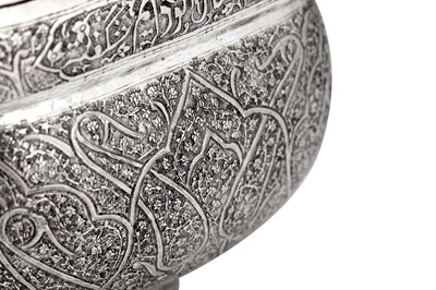 Lot 111 - An early 20th century Anglo – Indian unmarked silver rose bowl, Kashmir circa 1920
