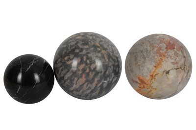 Lot 44 - THREE LARGE SOLID MARBLE SPHERES