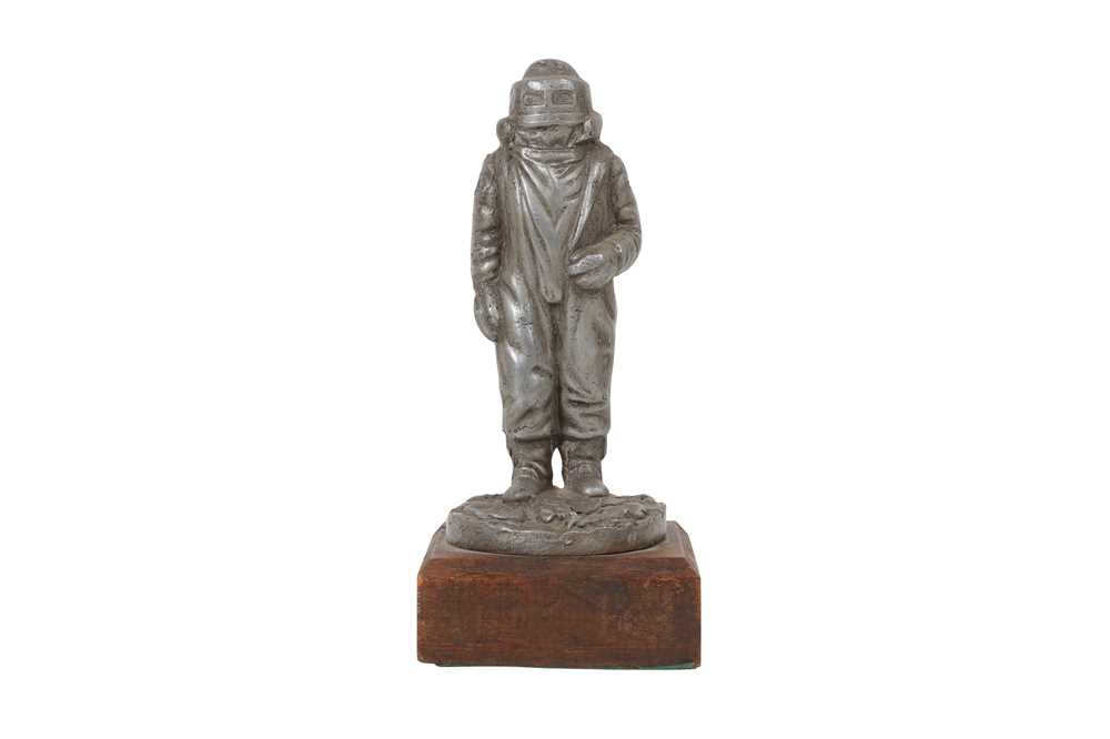 Lot 92 - A CAST SPELTER FIGURE OF THE SPACESUIT FROM THE BRITISH TELEVISION SERIES 'THE QUARTERMASS EXPERIMENT', CIRCA 1950