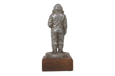Lot 92 - A CAST SPELTER FIGURE OF THE SPACESUIT FROM THE BRITISH TELEVISION SERIES 'THE QUARTERMASS EXPERIMENT', CIRCA 1950