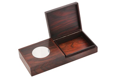 Lot 83 - HANS HANSEN, DENMARK: a rosewood and sterling silver inlay double box