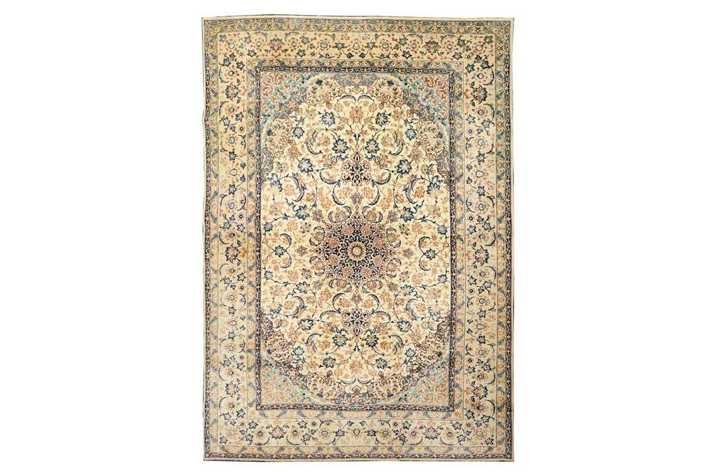 Lot 39 - AN EXTREMELY FINE PART SILK ISFAHAN RUG, CENTRAL PERSIA
