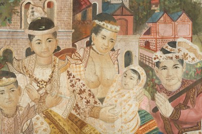 Lot 764 - A BURMESE ROYAL FAMILY PORTRAIT.