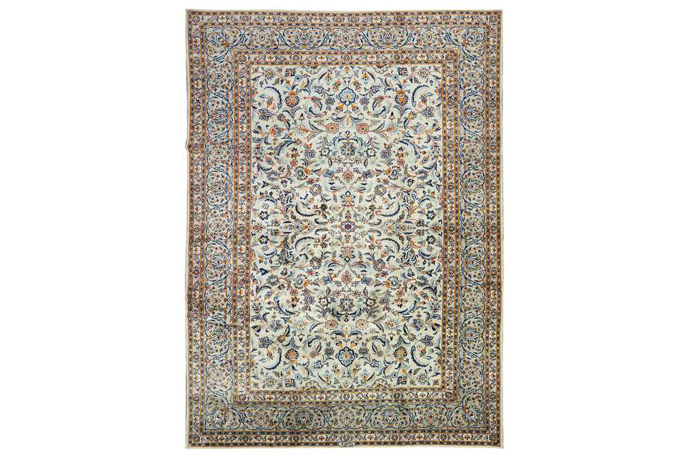 Lot 48 - A FINE SIGNED KASHAN RUG, CENTRAL PERSIA
