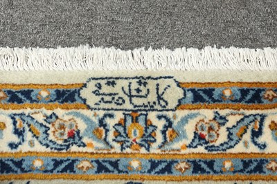 Lot 48 - A FINE SIGNED KASHAN RUG, CENTRAL PERSIA