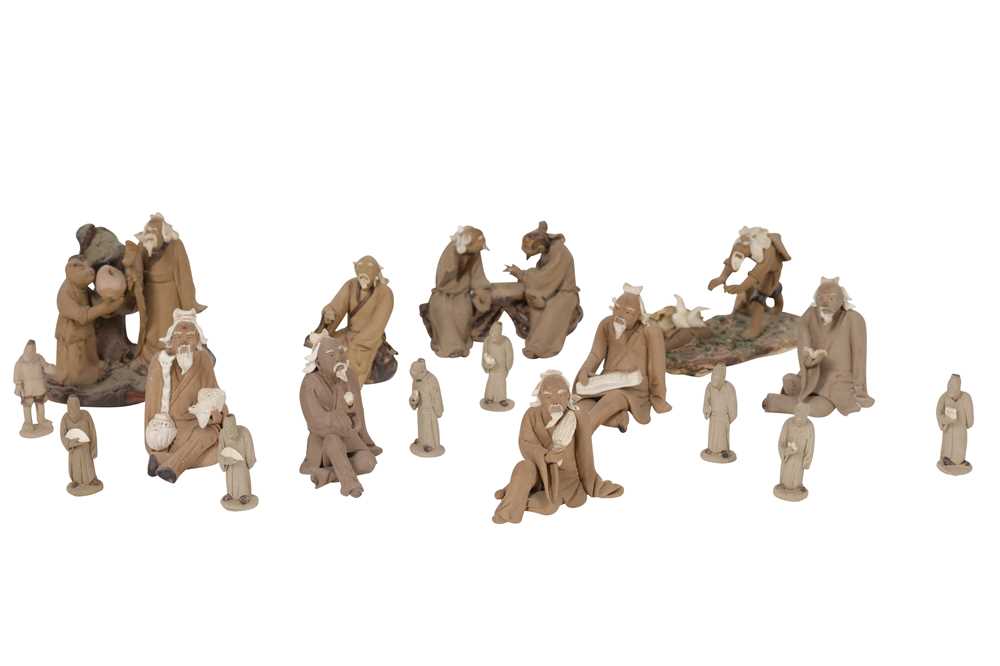 Lot 71 - A COLLECTION OF CHINESE EARTHENWARE MINIATURE FIGURES