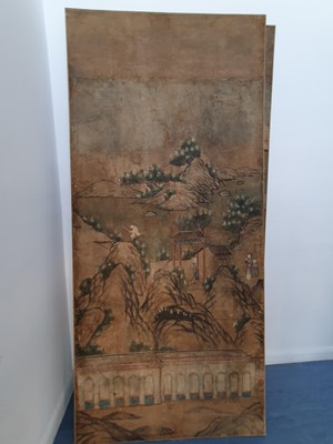 Lot 154 - TWO LARGE CHINESE WALLPAPER PANELS.