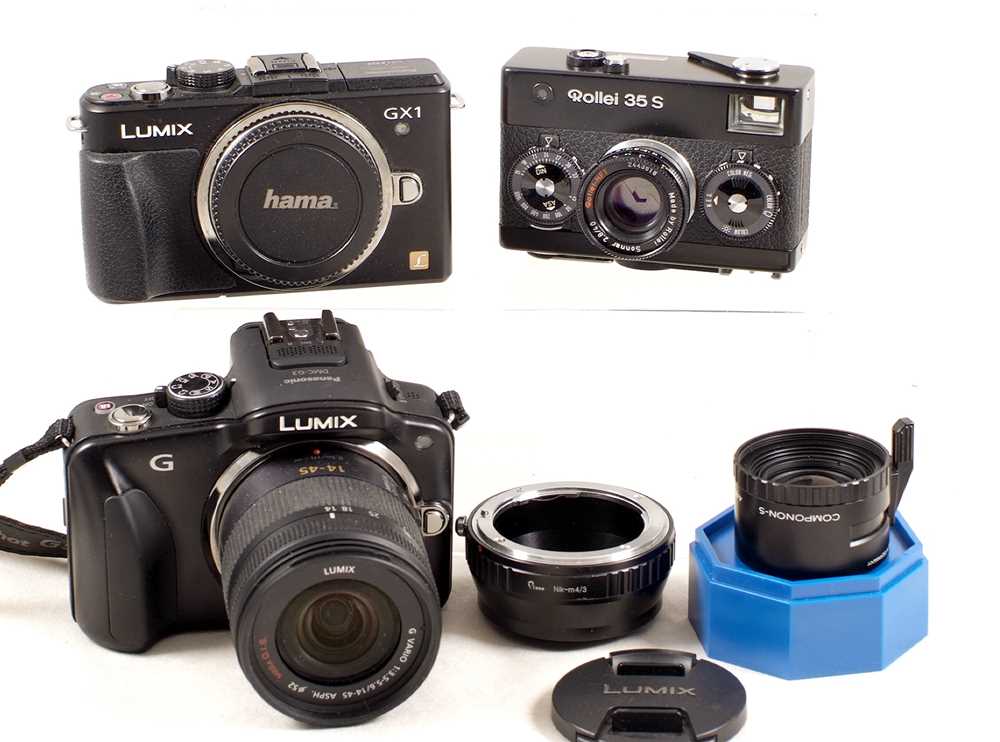 Lot 457 - Panasonic Lumix G & GX1 Compact Digital Cameras etc