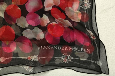 Lot 1228 - Alexander McQueen Black Silk Scarf