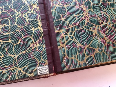 Lot 279 - A LEATHER-BOND ALBUM OF CHINESE PITH PAPER PAINTINGS.