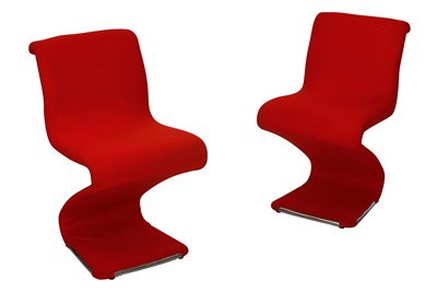 Lot 245 - AFTER GERRIT RIETVELD, NETHERLANDS, (1888-1964): two contemporary Zig Zag chairs