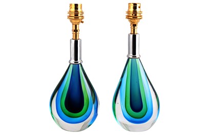 Lot 153 - MURANO, ITALY: a pair of Sommerso lamps, circa 1960s