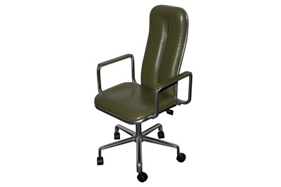 Lot 199 - FREDERICK SCOTT FOR HILLE, ENGLAND, (1942-2001): an aluminium Supporto desk chair