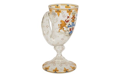 Lot 80 - A late 19th/20th century Continental glass cornucopia vase, probably German/Bohemian
