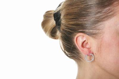 Lot 1259 - A pair of diamond earrings