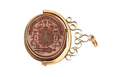 Lot 68 - A Victorian mid-19th century unmarked gold combination swivel seal and locket, circa 1860
