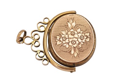 Lot 68 - A Victorian mid-19th century unmarked gold combination swivel seal and locket, circa 1860