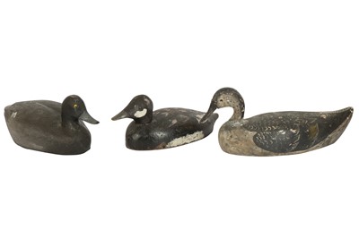 Lot 518 - A painted wood decoy duck, late 19th