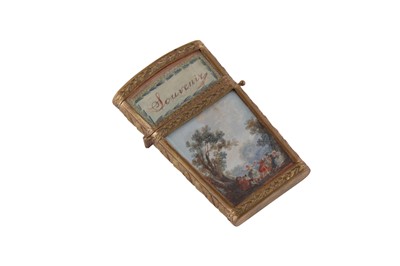 Lot 100 - A late 18th century gilt metal carnet-de-bal (souvenir d'amitié), circa 1775
