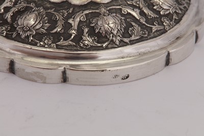 Lot 227 - A mid-20th century Iranian (Persian) silver three-light candelabra, Isfahan circa 1960