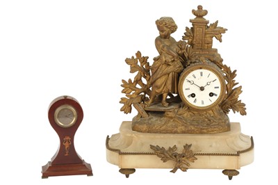 Lot 393 - A 19th Century gilt spelter mantel clock