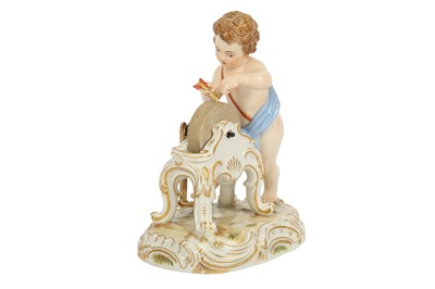 Lot 48 - A late 19th century Meissen porcelain figure of Cupid