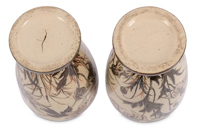 Lot 9 - Martin Brothers - a pair of stoneware vases