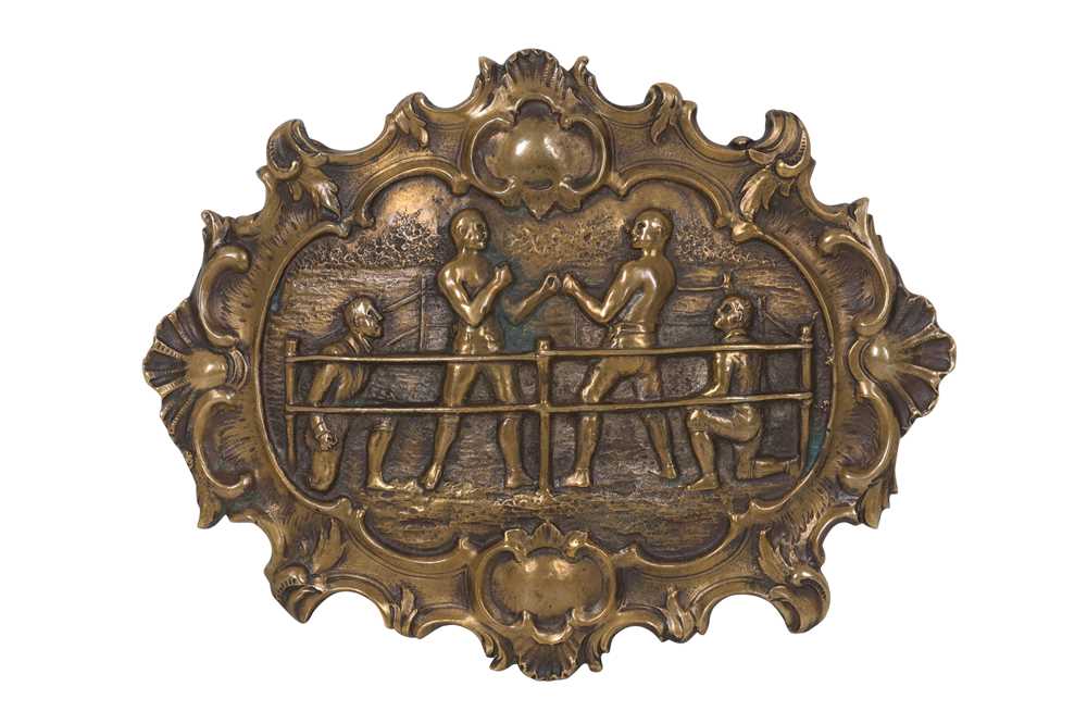 Lot 96 - A LATE 19TH CENTURY ENGLISH BRASS BOXING BUCKLE