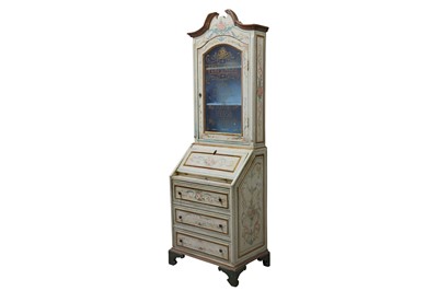 Lot 149 - AN EARLY 20TH CENTURY FRENCH PAINTED SECRETAIRE BOOKCASE BOOKCASE PERFUMERY CABINET