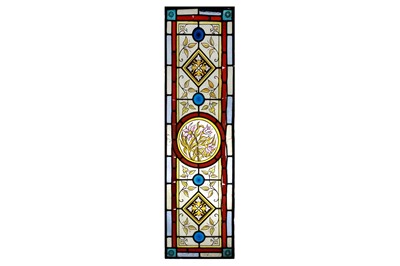 Lot 139 - A PAIR OF LATE 19TH / EARLY 20TH CENTURY STAINED GLASS WINDOW PANELS