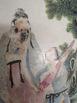 Lot 130 - A CHINESE FAMILLE ROSE PORCELAIN PLAQUE.