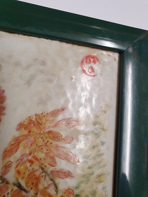 Lot 131 - A CHINESE FAMILLE ROSE 'BIRDS AND FLOWERS' PORCELAIN PLAQUE.