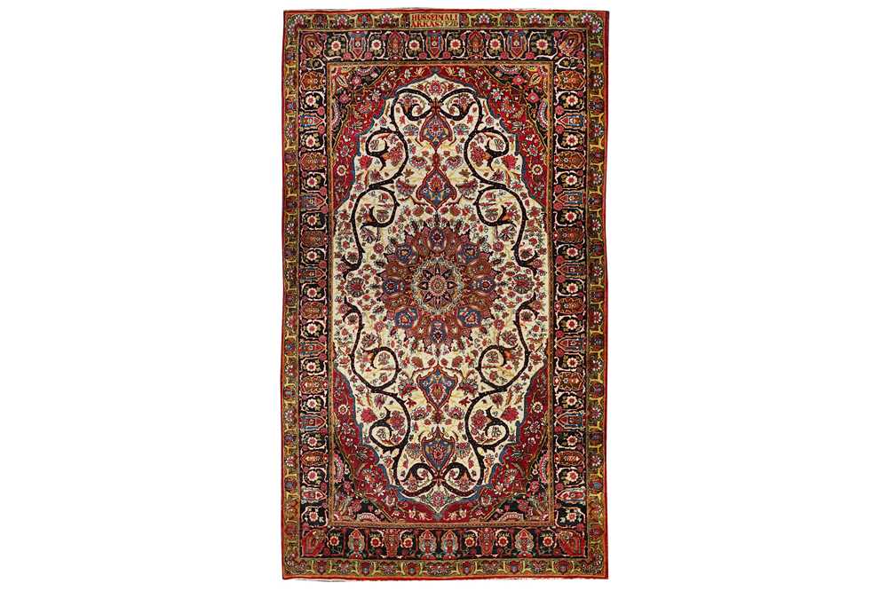 Lot 90 - A VERY FINE SIGNED YEZD RUG, SOUTH PERSIA