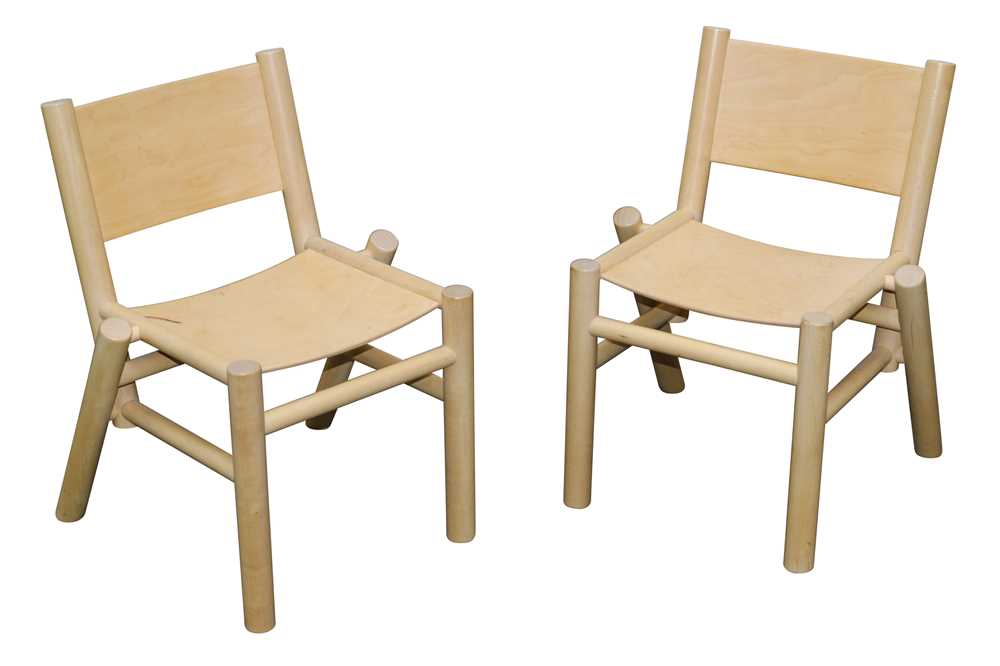 Lot 726 - Tom Dixon , Britain, (b.1959): two children's birch 'Peg' stacking chairs